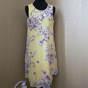 Tommy Hilfiger Eloise Floral Chiffon Trapeze Dress. Spring Summer Fall Lined Sz4